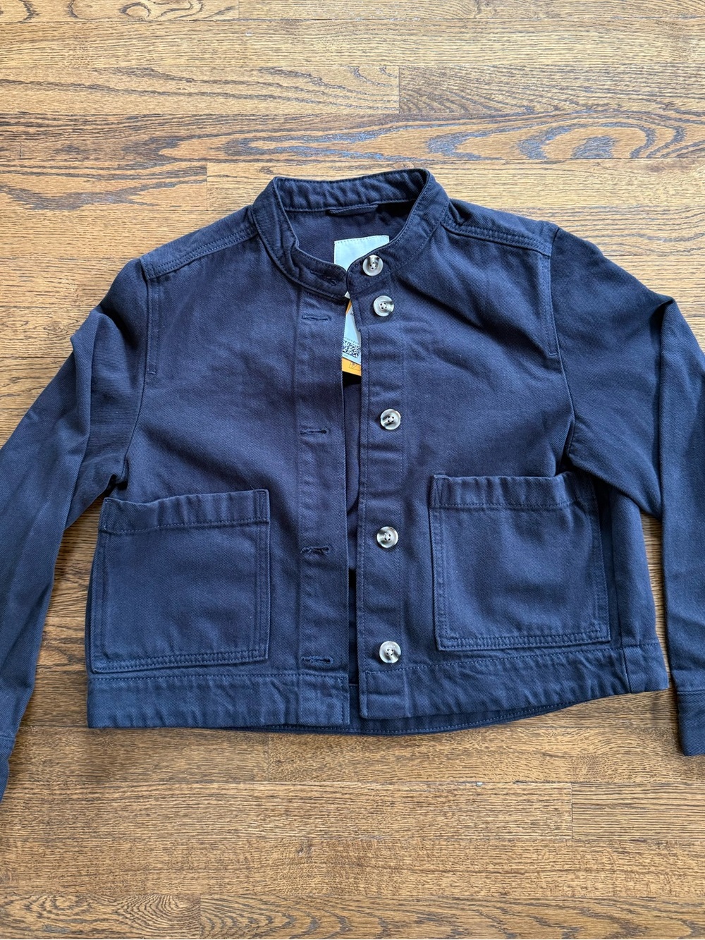 New With Tags H&M Navy Button-Front Women's Jean Jacket